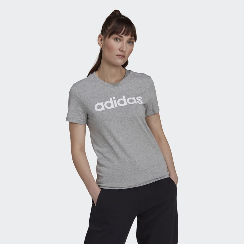 Camiseta Essentials Slim Logo - Gris adidas adidas