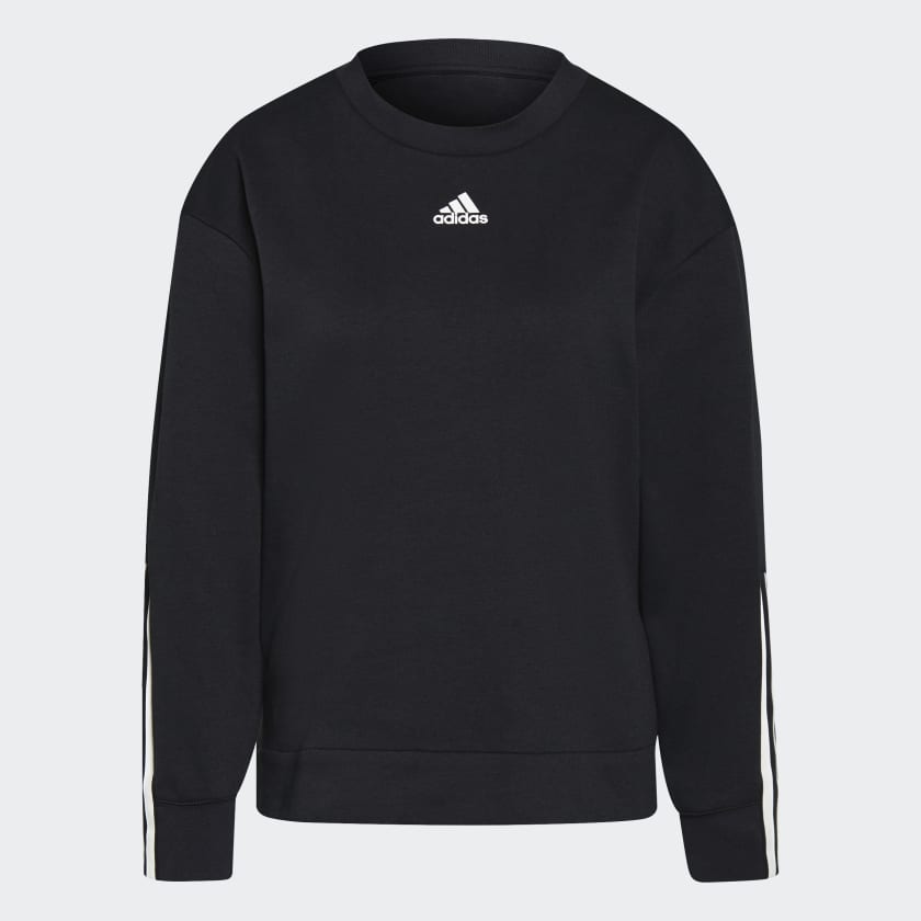 Adidas men's athletics essential 3 stripe crew sweatshirt discount
