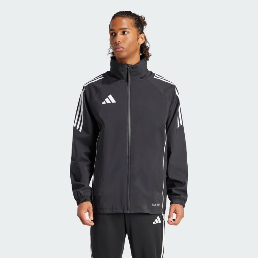 adidas Tiro 24 Rain Jacket - Black | Men's Soccer | adidas US