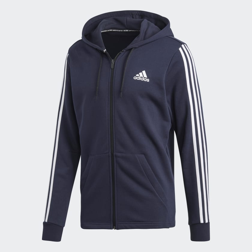 Adidas essential 3 stripe hoodie new arrivals