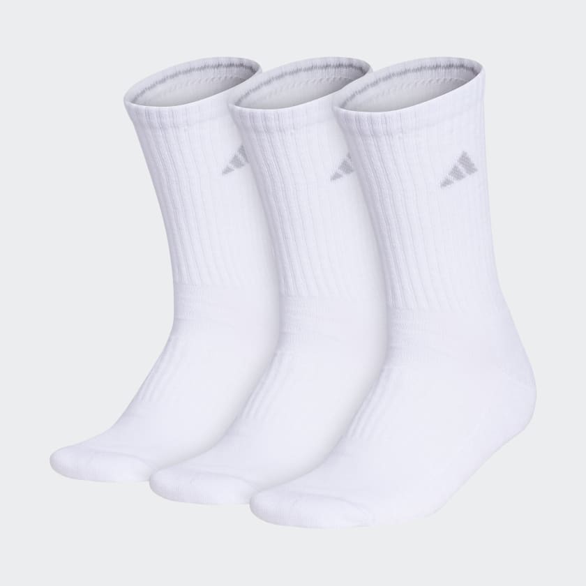 adidas Cushioned Crew Socks 3 Pairs - White | Free Shipping with ...