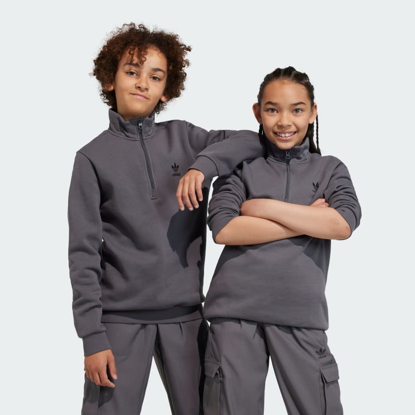 adidas Adicolor Half-Zip Sweatshirt - Grey | Kids' Lifestyle | adidas US