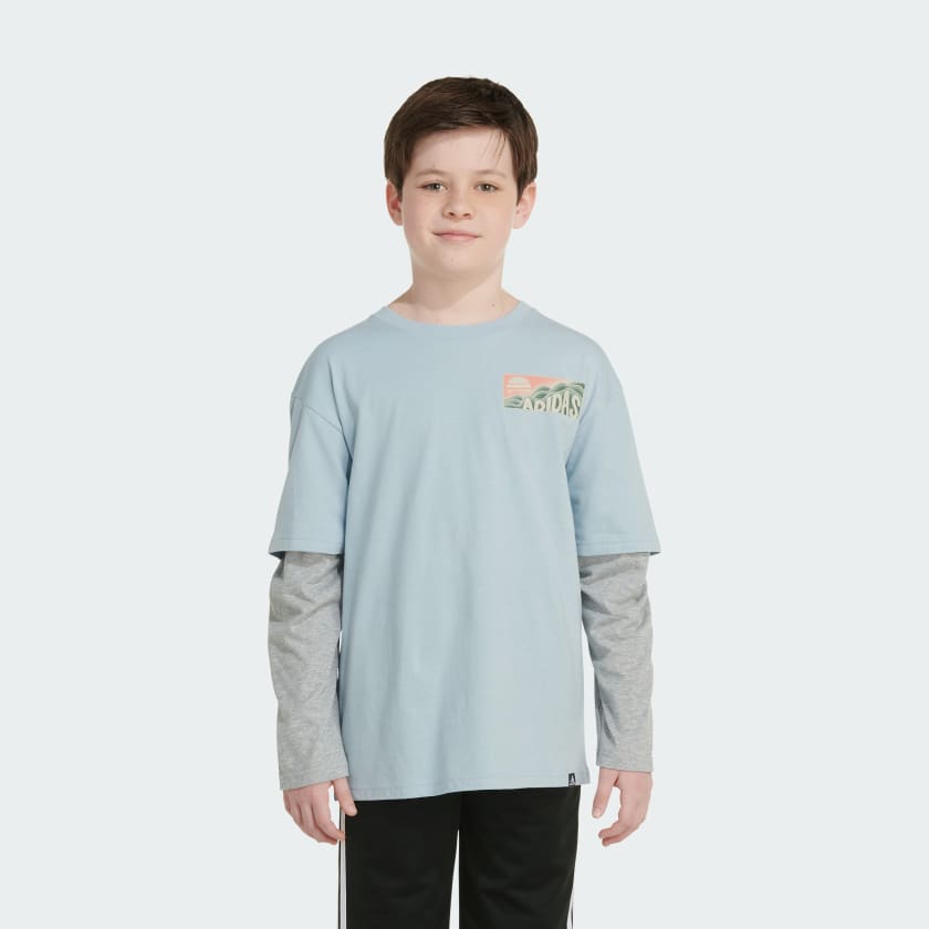 adidas EXPOLRE LAYERED LS TEE - Blue | Kids' Training | adidas US