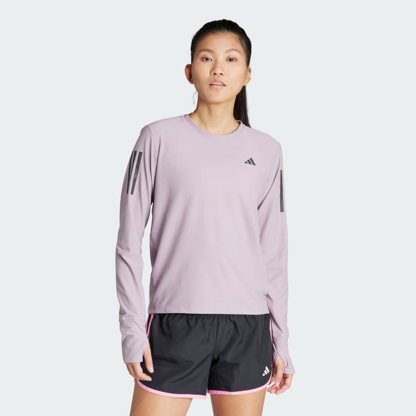 adidas Own The Run Long Sleeve Top Purple adidas UK