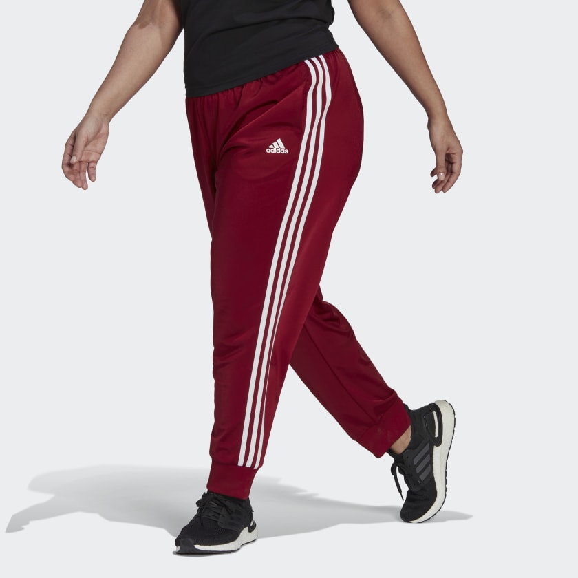 Slange flyde At understrege adidas Essentials Warm-Up Slim Tapered 3-Stripes Track Pants (Plus Size) -  Burgundy | Women's Training | adidas US