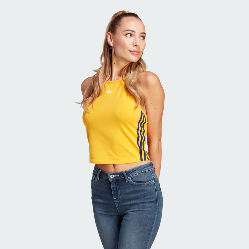 adidas Halter-neck Tank Top - Yellow | Women's Lifestyle | adidas US