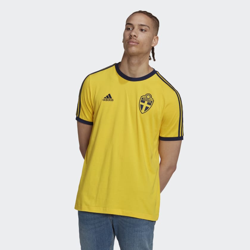 Camiseta Suecia 3 bandas Amarillo adidas | adidas