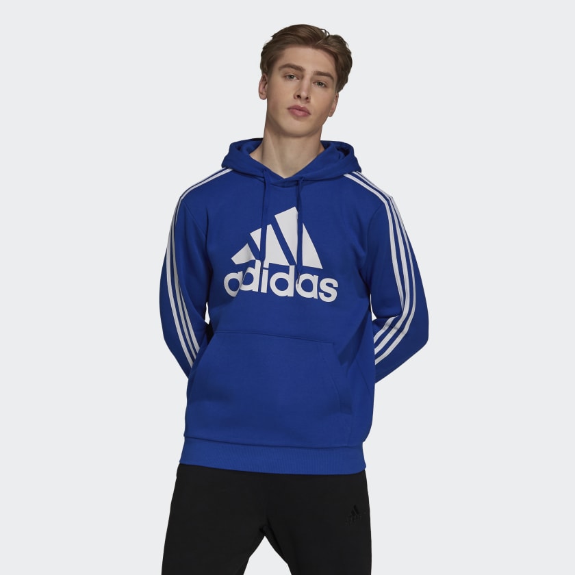 adidas Essentials Fleece 3-Streifen Logo Hoodie - Blau | adidas Austria