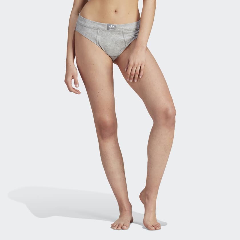 adidas Adicolor Flex Ribbed Cotton Bikini Pants - Multi, Women's Lifestyle