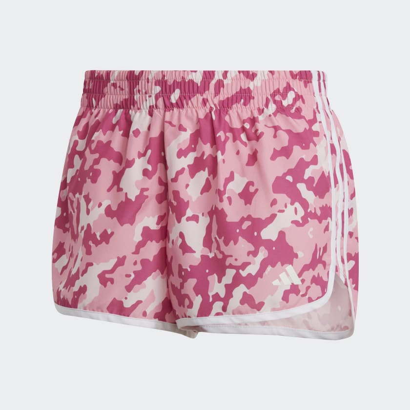 adidas Marathon 20 Camo Running Shorts Pink adidas UK