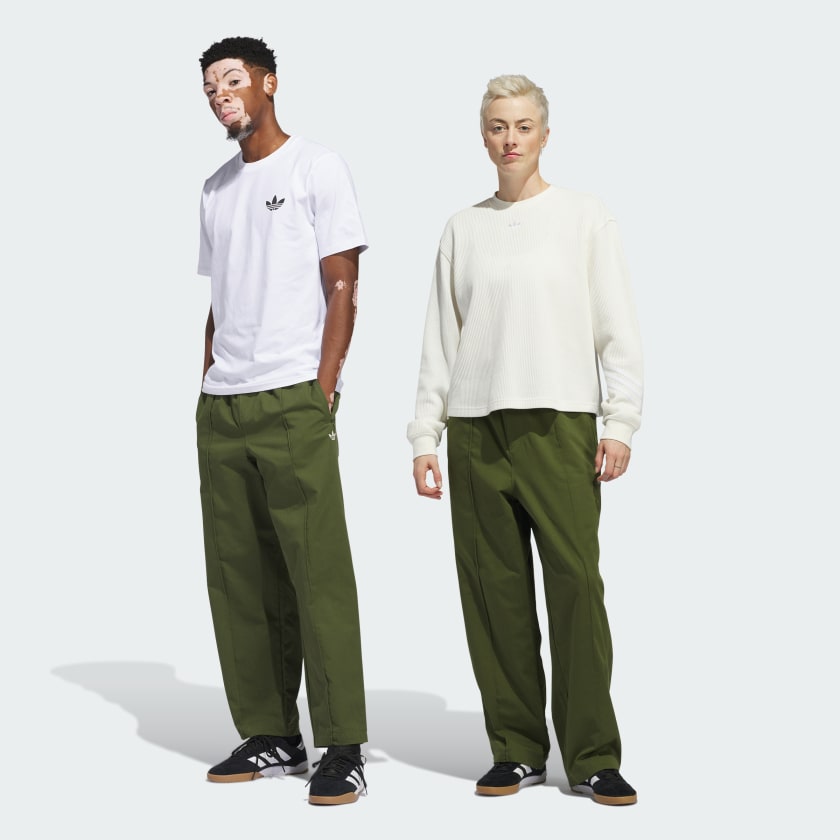 adidas Pintuck Pants (Gender Neutral) - Green, Unisex Skateboarding