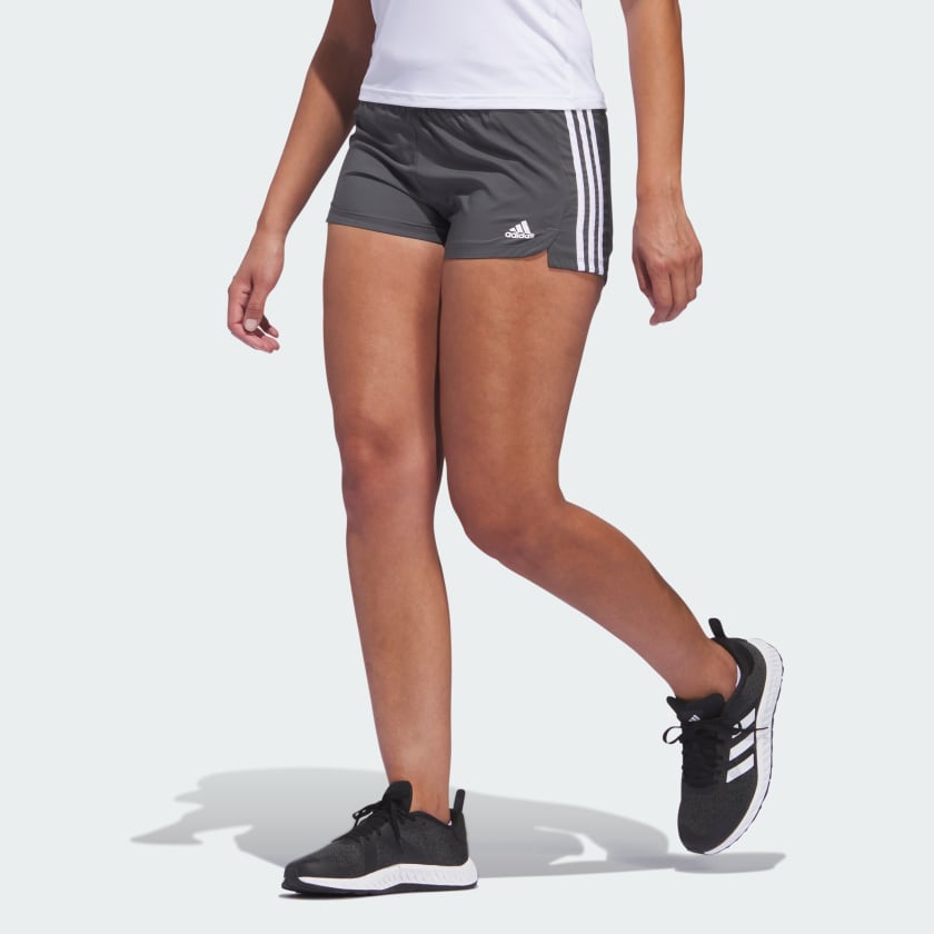 adidas Pacer 3-Stripes Woven Shorts - Grey | Women's Training | adidas US