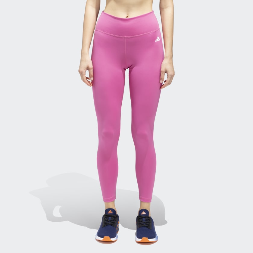 adidas Training all over floral print 7/8 leggings in black and pink