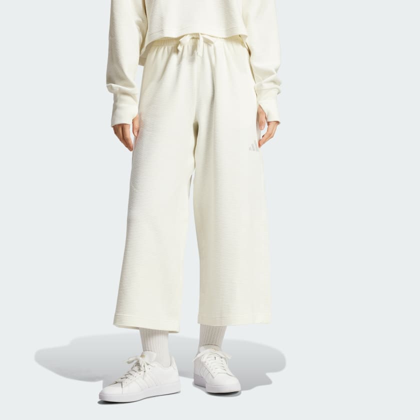 adidas ALL SZN Rib 7 8 Length Wide Leg Pants White Free Shipping with adiClub adidas US