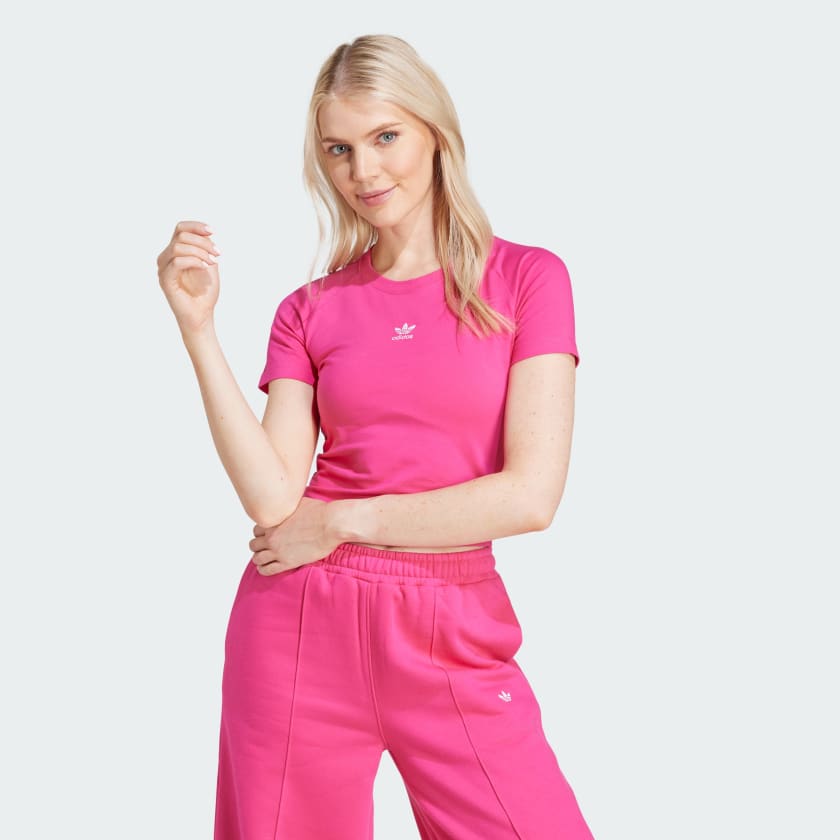 Baby pink adidas t shirt store