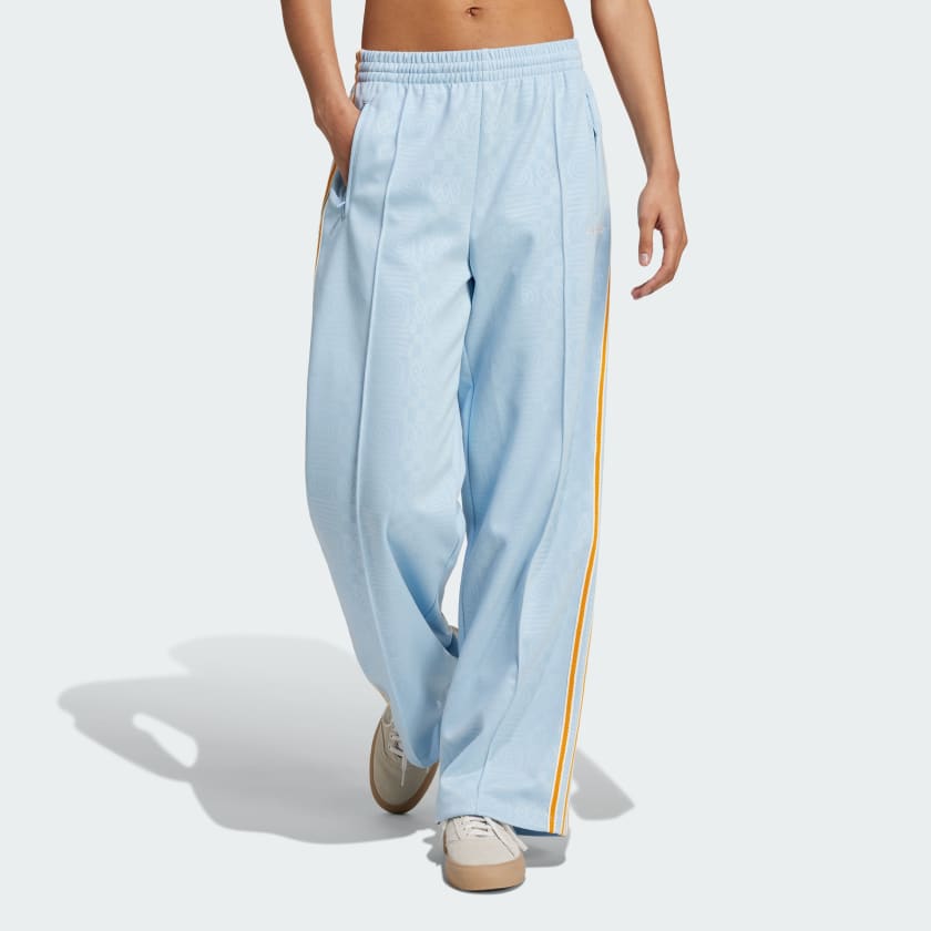 Light blue adidas track pants best sale