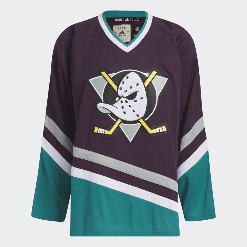 adidas Men s Hockey Ducks 93 Team Classics Jersey Purple adidas US