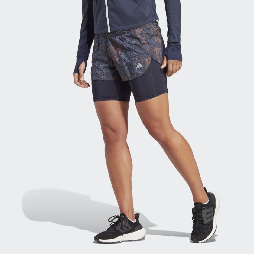 adidas Run Fast 2 in 1 Short Zwart adidas Offici le Shop
