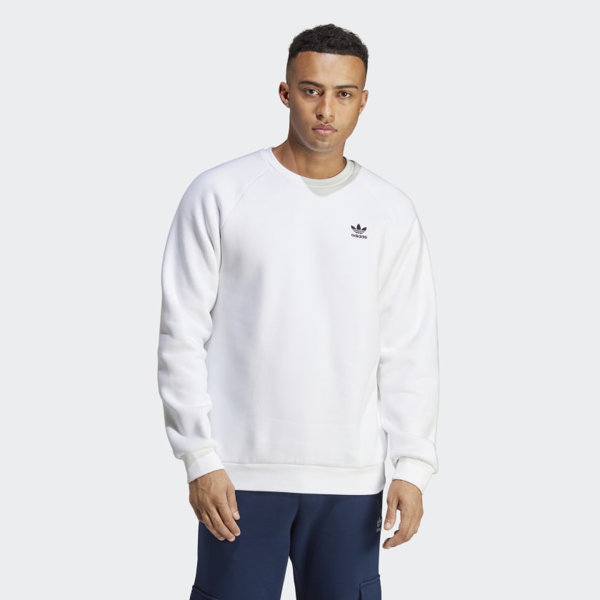 adidas Trefoil Essentials Crewneck Sweatshirt - White | adidas Canada