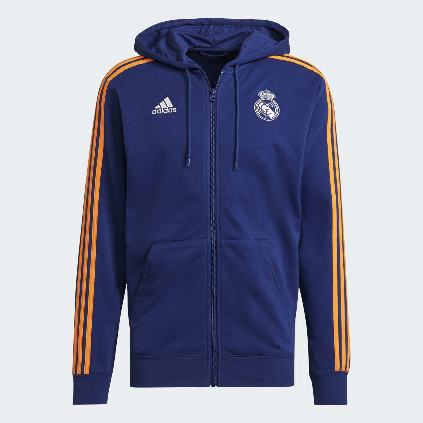 adidas Real Madrid 3-Stripes Full-Zip Hoodie - Blue | Free Shipping with  adiClub | adidas US