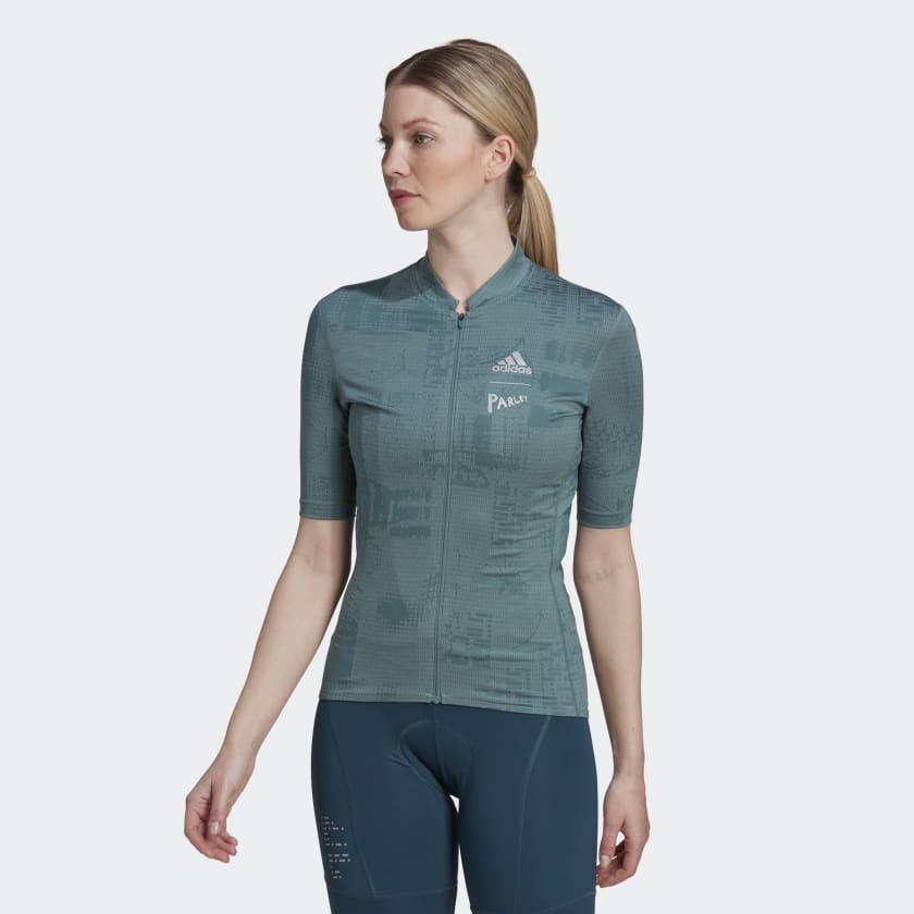 Grøn baggrund Grunde metallisk adidas The Parley Short Sleeve Cycling Jersey - Green | Women's Cycling |  adidas US