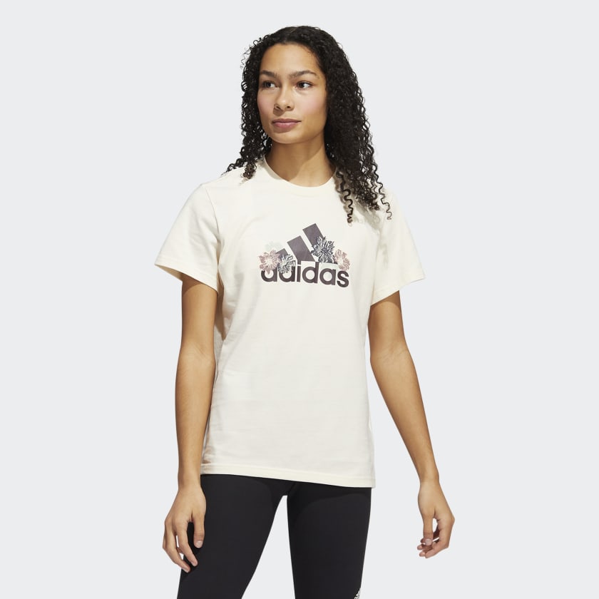 adidas Floral Graphic Tee - Beige | Women's Lifestyle | adidas US