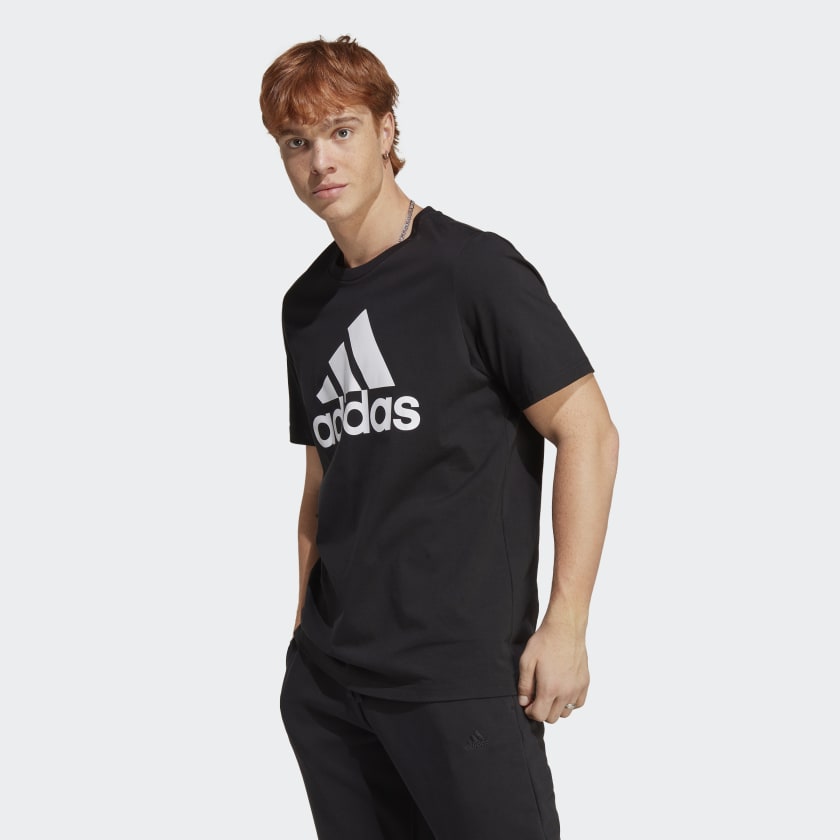 adidas Essentials Single Jersey Big Logo Tee - Black | Men\'s Lifestyle |  adidas US