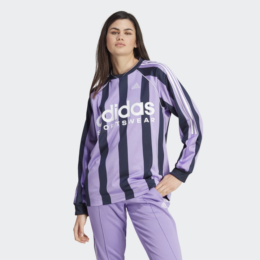 Naar de waarheid bord Beweging adidas Jacquard Voetbalshirt met Lange Mouwen - paars | adidas Belgium