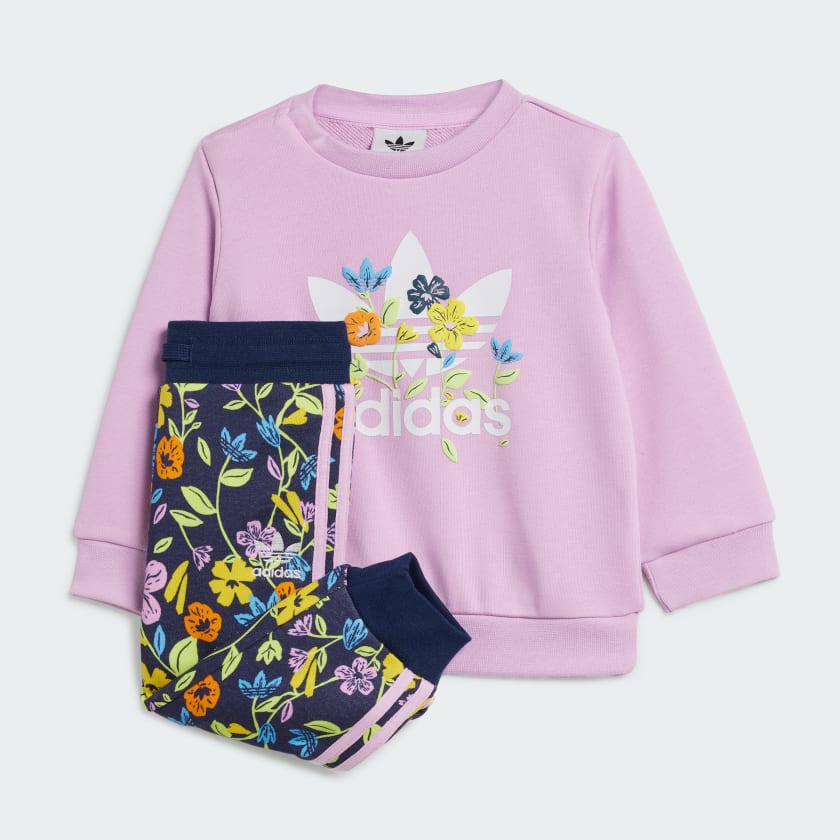 adidas Conjunto Floral de Cuello Redondo Violeta adidas Mexico