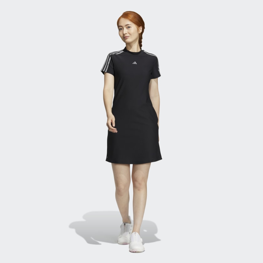Adidas 3 stripes dress black discount