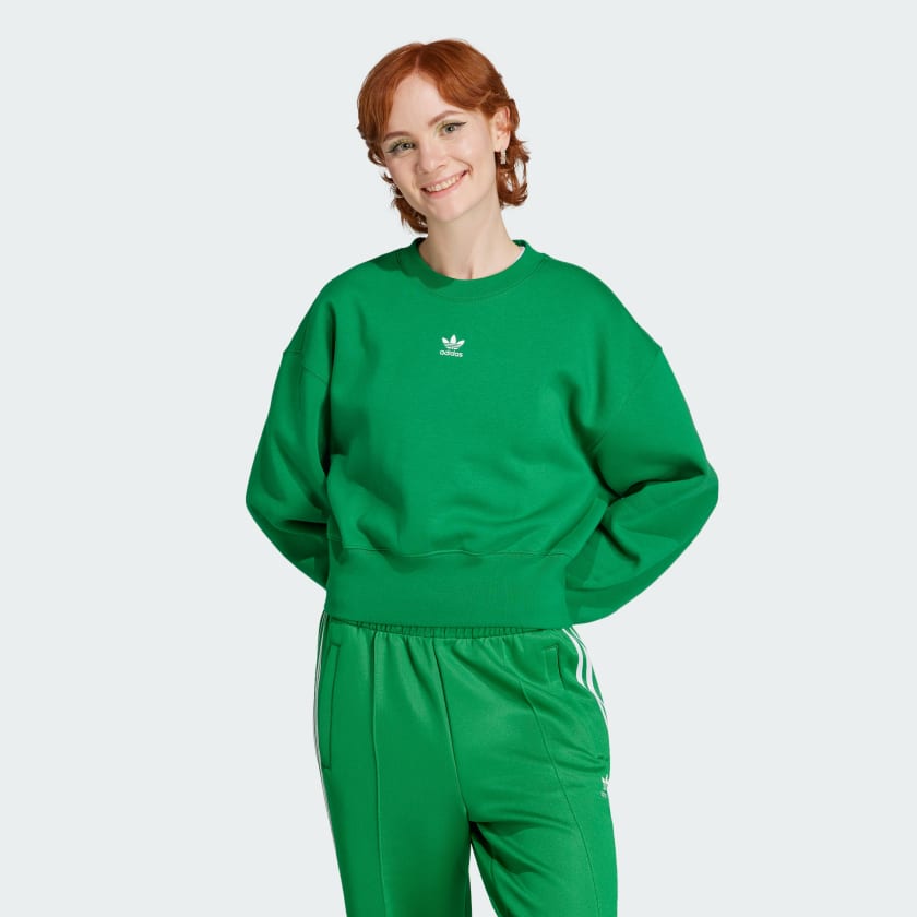 US adidas - Sweatshirt | Adicolor Essentials Green Women\'s adidas Crew Lifestyle |