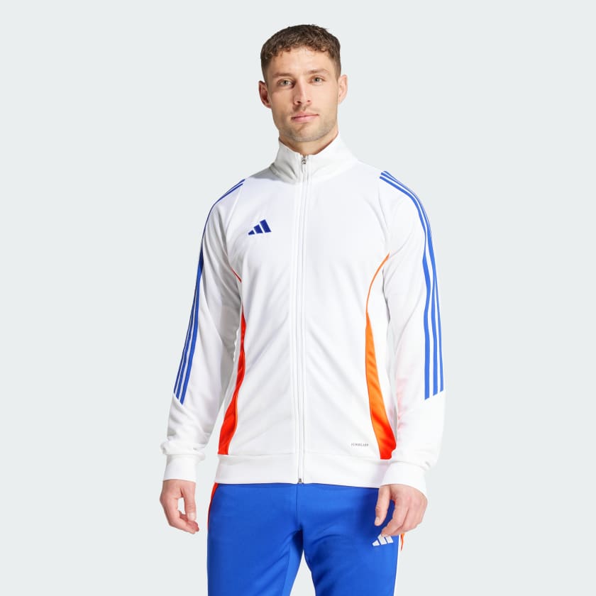 Adidas white training jacket on sale