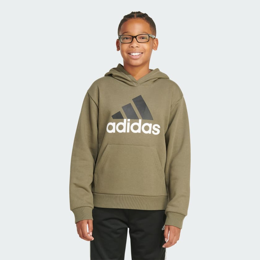 adidas Long Sleeve Essential Hooded Fleece Pullover (Extended Size ...