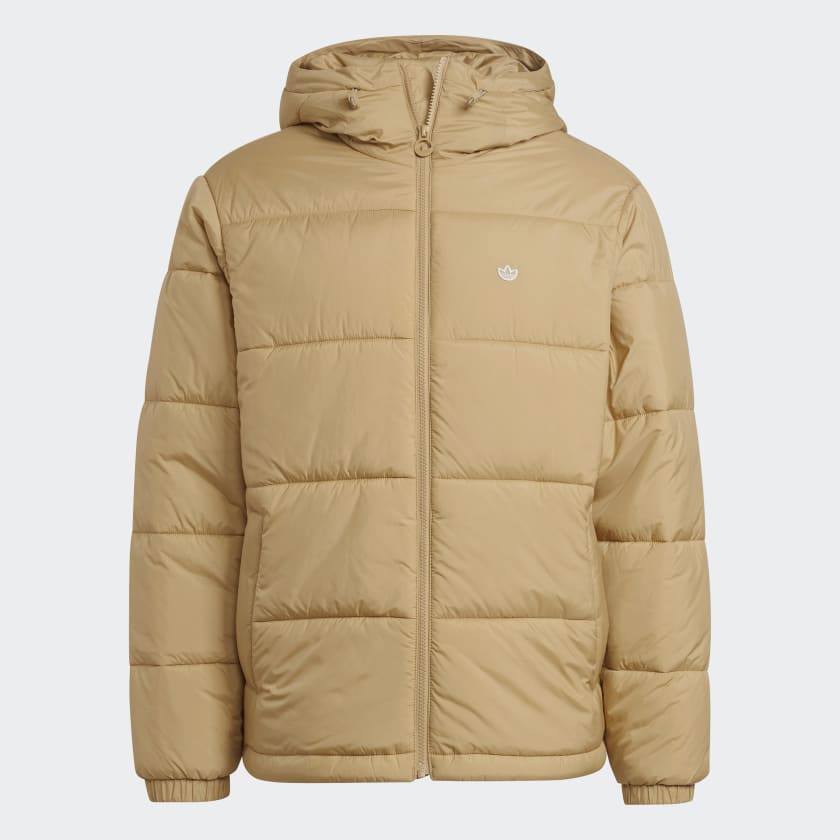 adidas Padded Hooded Puffy Jacket Beige Men s Lifestyle adidas US