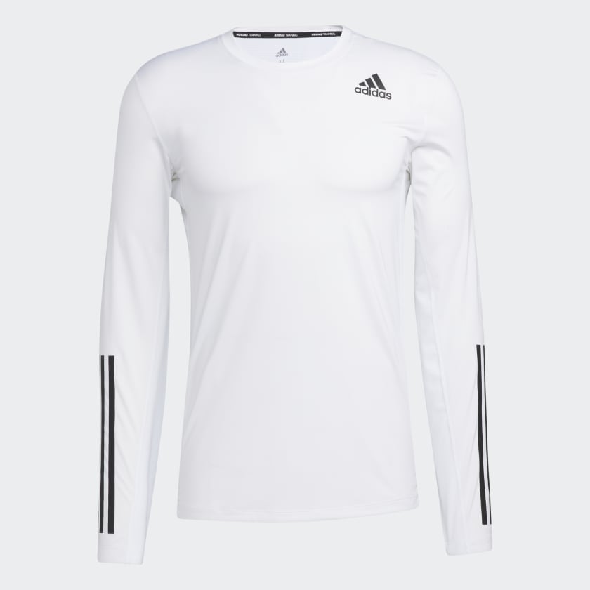 adidas Techfit 3 Stripes Fitted Long Sleeve Top White adidas Philippines