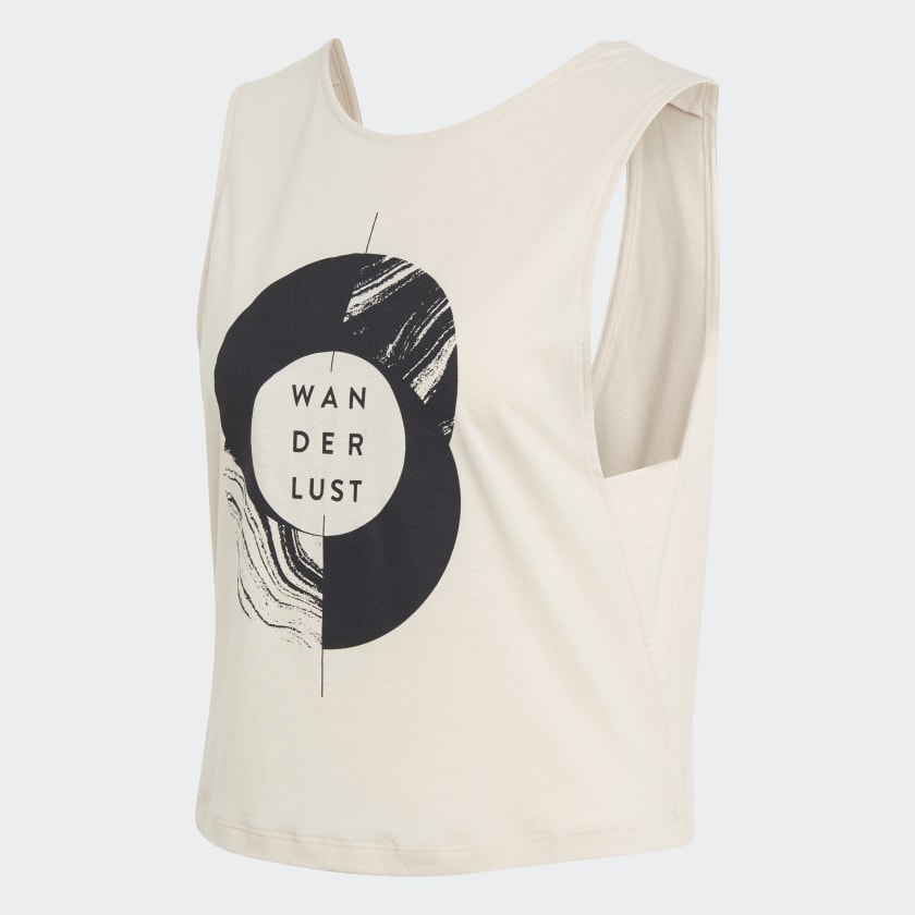adidas Wanderlust Graphic Tank Top Beige adidas Australia