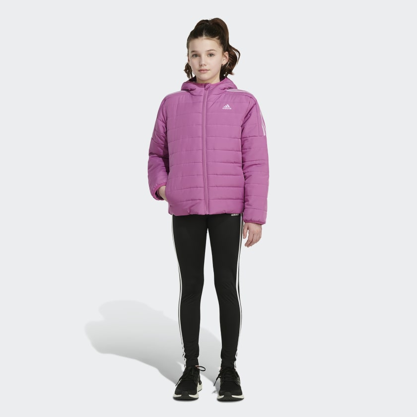 🧥 Girls' adidas Cozy 3-Stripes Puffer Jacket - Purple | Kids' Training ...