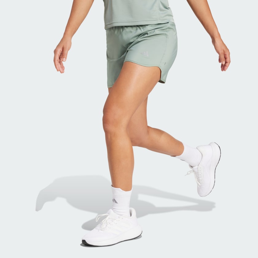 Green adidas running shorts online