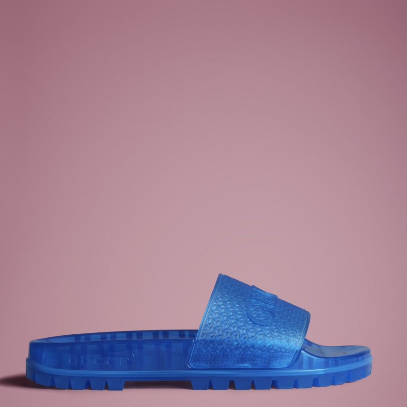 adidas x Gucci men's Adilette slide sandal - Blue | Men's Swim | adidas US