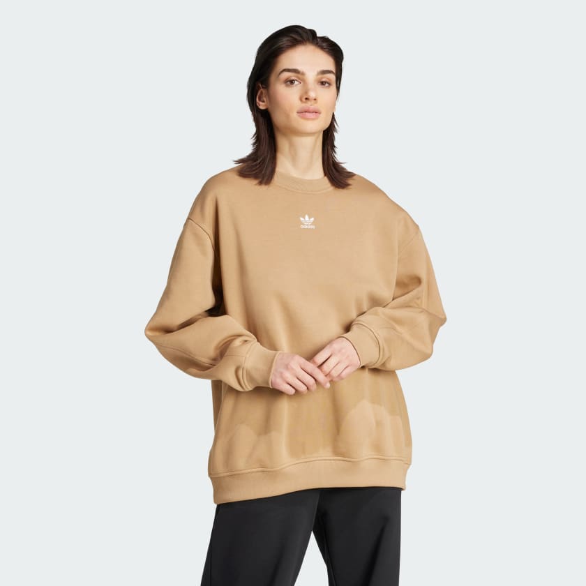 adidas Essentials Fleece Long Oversized Crew Sweatshirt