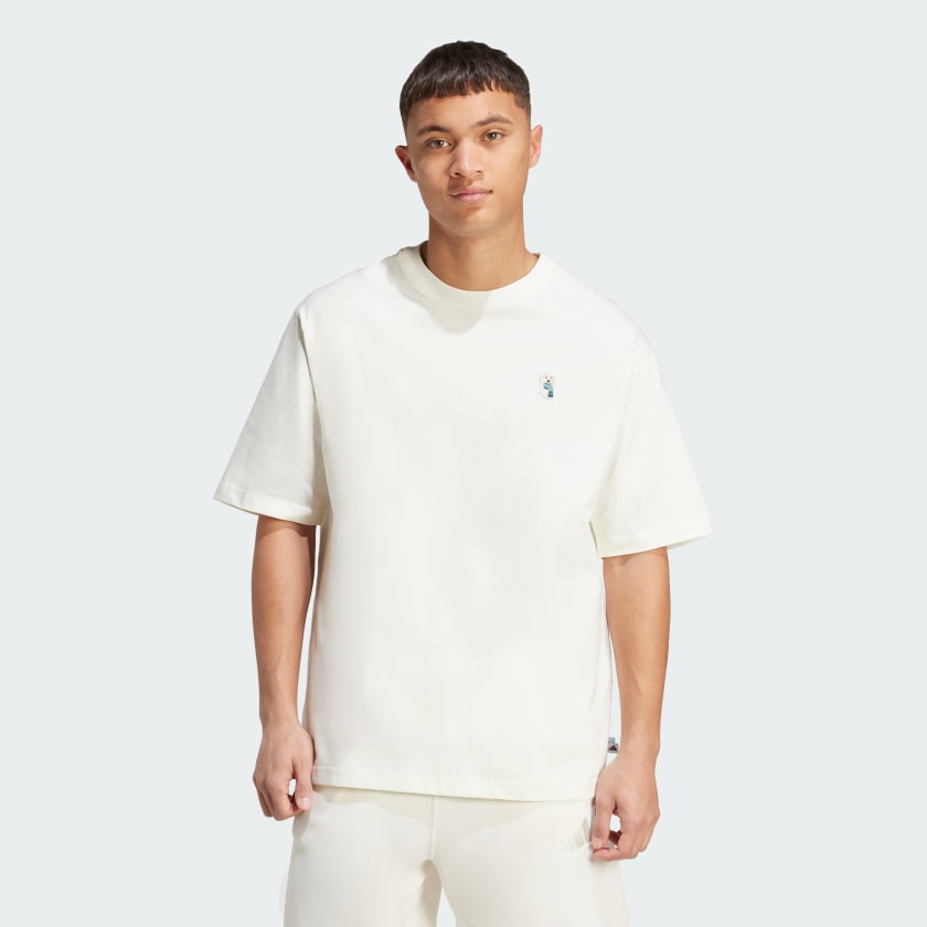 adidas Dog Sock Patch Graphic Tee - White | Free Shipping