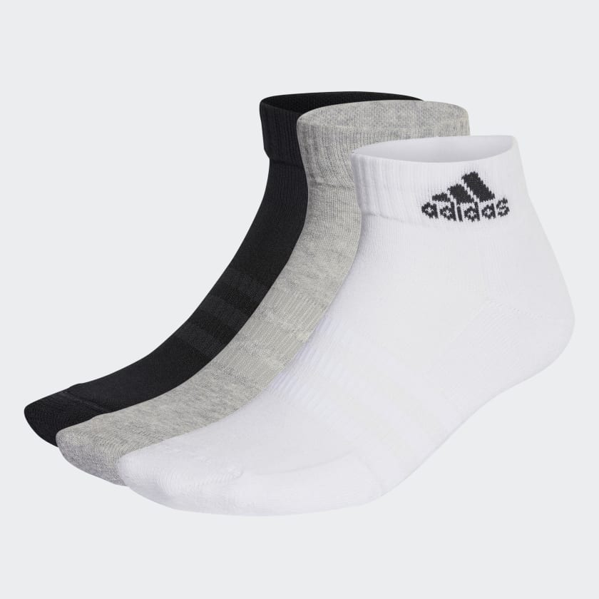 adidas Cushioned Sportswear Ankle Socks 3 Pairs - Grey | adidas UK