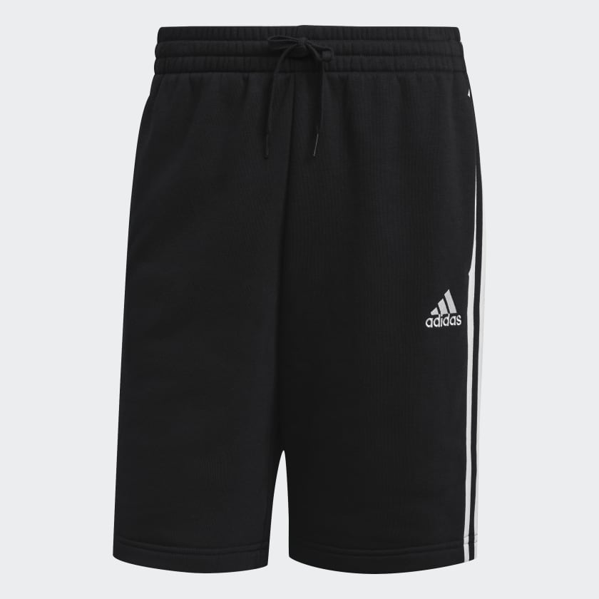 adidas Fleece 3-Stripes Shorts - Black | Men's Training | US