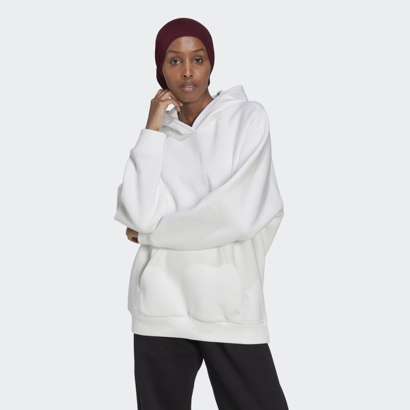 adidas ALL SZN Fleece Boyfriend Hoodie - White | Women's Lifestyle | adidas  US