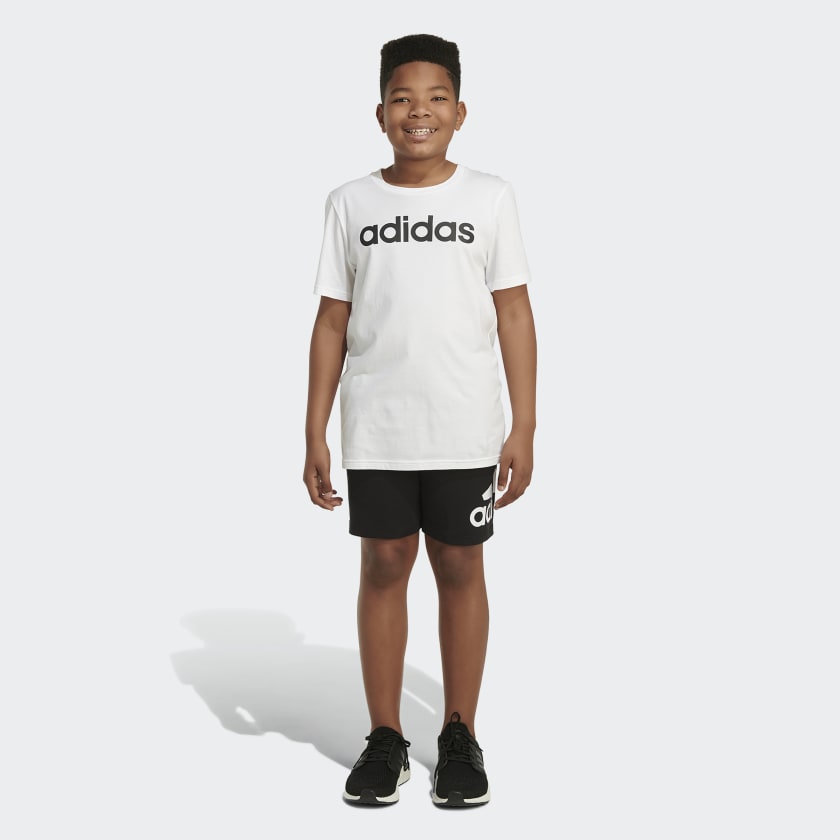 adidas Essential French Terry Badge of Sport Shorts - Black | Kids ...