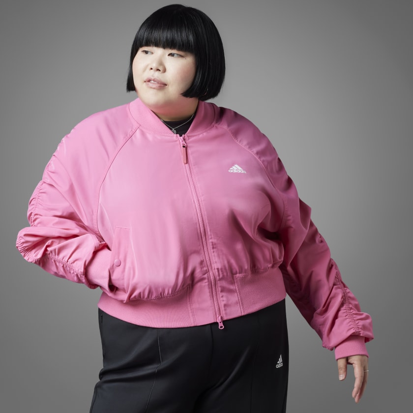 boeket terwijl barsten adidas Collective Power Bomber Jacket (Plus Size) - Pink | adidas Australia
