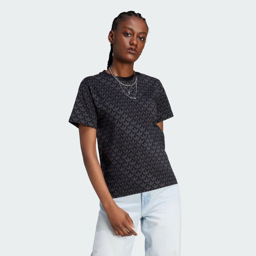 Adidas trefoil logo w t-shirt black/rose shop