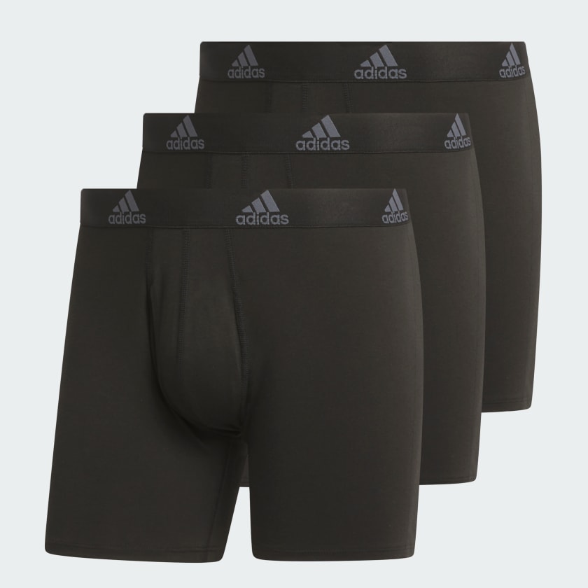 adidas Stretch Cotton Boxer Briefs 3 pack Black Free Shipping with adiClub adidas US