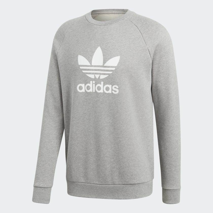adidas Trefoil Warm Up Crew Sweatshirt Grey adidas Thailand