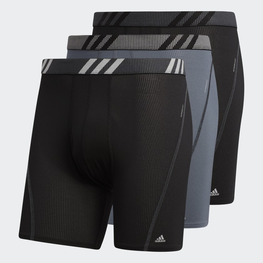 Buy adidas Mens Essentials Linear Logo Two Pack Boxer Briefs Black/Medium  Grey Heather